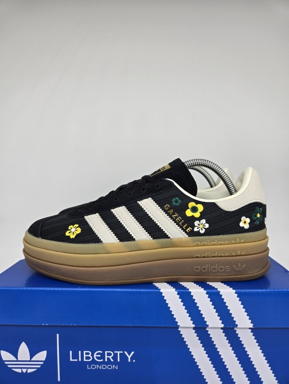 adidas Liberty London Gazelle Bold IH1922 Black Floral Women's Shoes Size 9.5